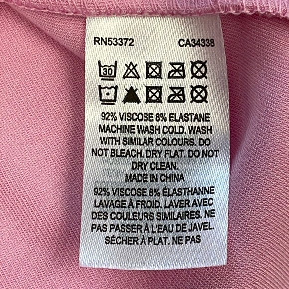 New French Connection Short Sleeve Wrap T Shirt Dress Lilac Sachet Pink Sz M - Picture 10 of 11